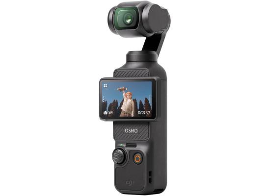 DJI Osmo Pocket 3, 2" 314x556 Touch Display, Smart Horizontal-Vertical Shooting, 1" CMOS & 4K/120fps, 3 Axis Gimbal Mechanical Stabilization, Active Track 6.0, Full-Pixel Fast Focusing, Black